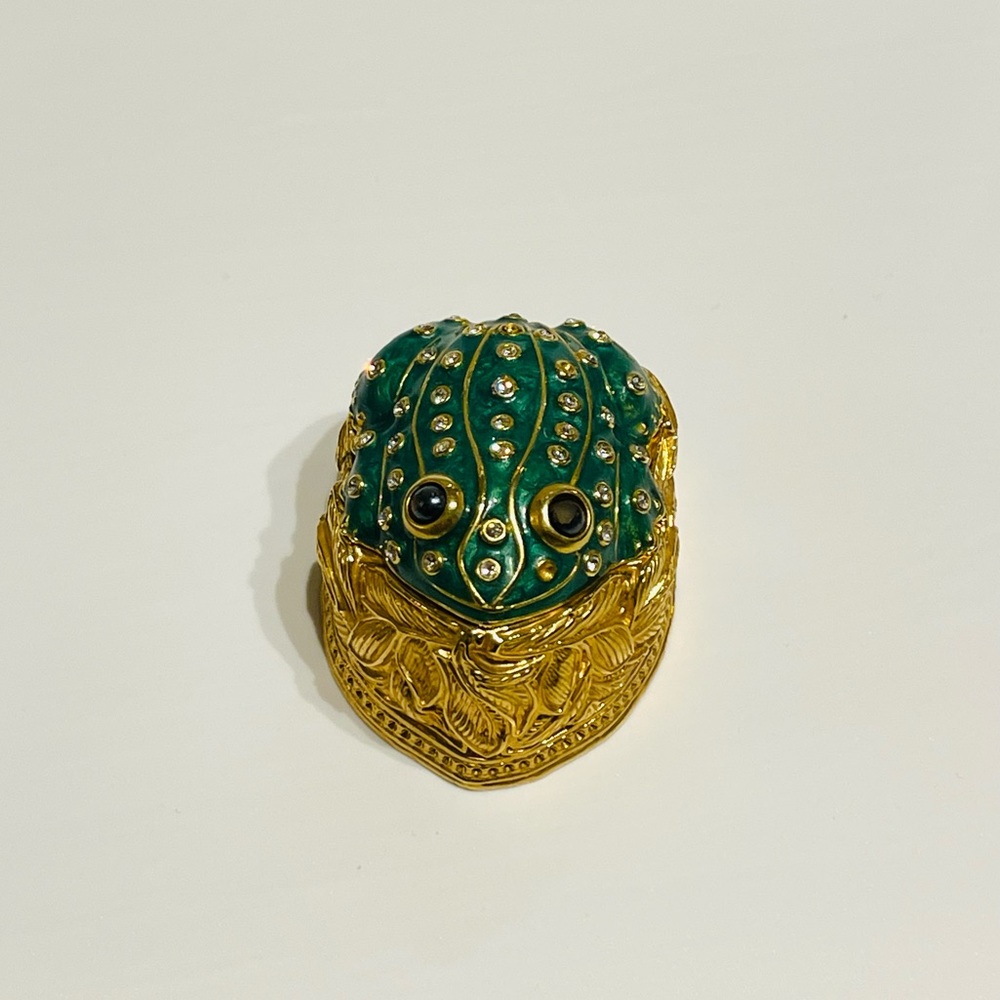 Vintage Limited Edition EDGAR BEREBI  FROG Trinket Box and Pin
